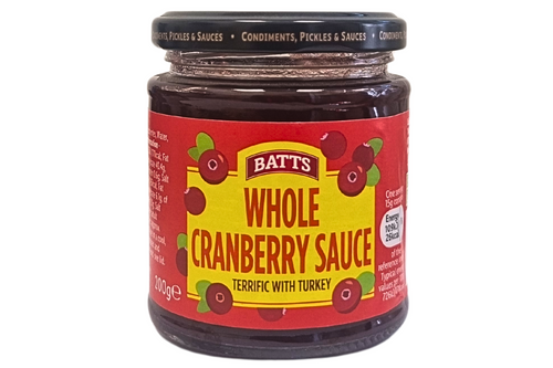 An image of Batts - Whole Cranberry Sauce - Vegan - 200g from Best Before Its Gone, we stock products near or past their best Before Date.