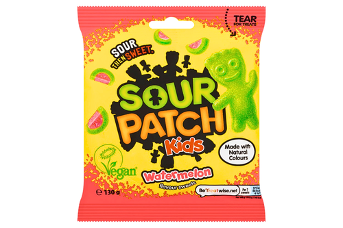 An image of Sour Patch Kids - Watermelon Flavour Sweets - Vegan - 130g from Best Before Its Gone, we stock products near or past their best Before Date.