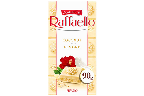 An image of Ferrero - Raffaello - Coconut and Almond White Chocolate Bar - 90g from Best Before Its Gone, we stock products near or past their best Before Date.