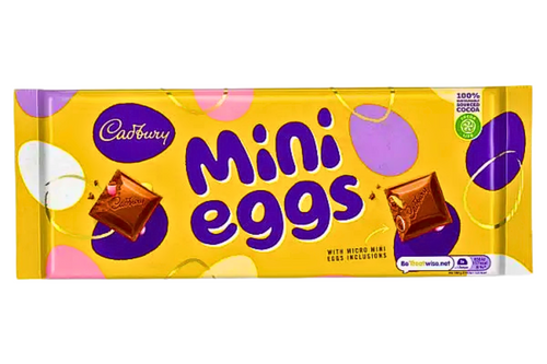 An image of Cadbury - Mini Eggs Large Milk Chocolate Bar - 360g  from Best Before Its Gone, we stock products near or past their best Before Date.