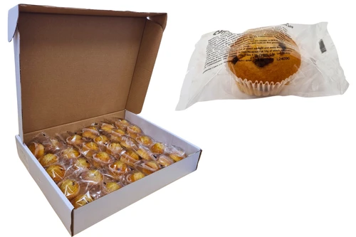 An image of Box of Mobberley Cakes - Chocolate Chip Flavour Muffin - 30 x 50g from Best Before Its Gone, we stock products near or past their best Before Date.