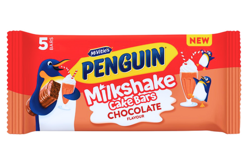 An image of McVitie's - Penguin - Milkshake Cake Bars - Chocolate Flavour - 5 Bars from Best Before Its Gone, we stock products near or past their best Before Date.