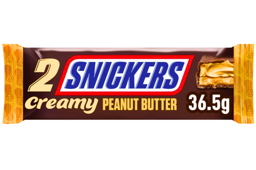 An image of Snickers - Creamy Peanut Butter Bar - 2 x 18.25g (36.5g) from Best Before Its Gone, we stock products near or past their best Before Date.