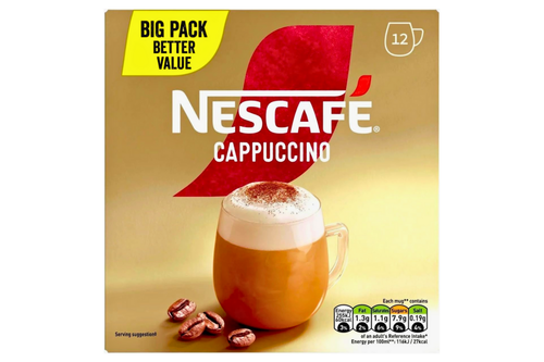 An image of Nescafe - Cappuccino - 12 x 15.5g Sachet (Damaged Packaging) from Best Before Its Gone, we stock products near or past their best Before Date.