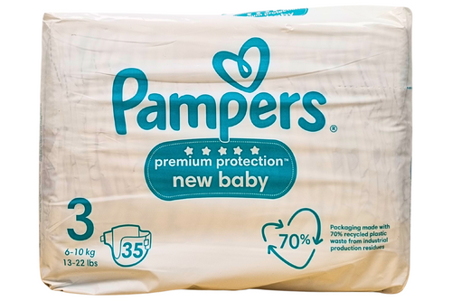 An image of Pampers - New Baby - Premium Protection - Size 3 - 35 Nappies from Best Before Its Gone, we stock products near or past their best Before Date.