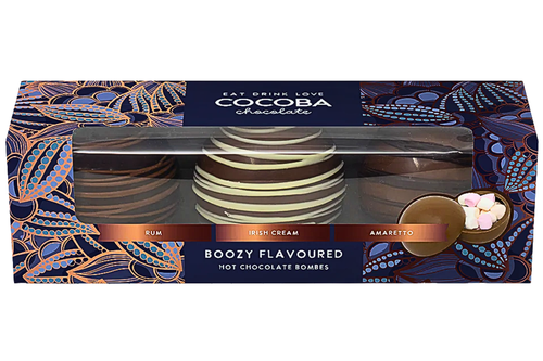 An image of Cocoba Chocolate - Boozy Flavour Hot Chocolate Bombes - 150g (3 x 50g) from Best Before Its Gone, we stock products near or past their best Before Date.