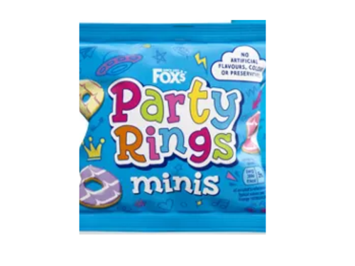 An image of Fox's - Party Rings - Minis - 21g from Best Before Its Gone, we stock products near or past their best Before Date.
