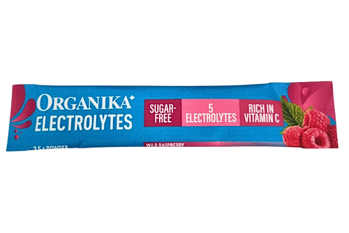 An image of Organika - Electrolytes - Wild Raspberry - Sugar Free - 3.5g (1 Single Sachet) from Best Before Its Gone, we stock products near or past their best Before Date.