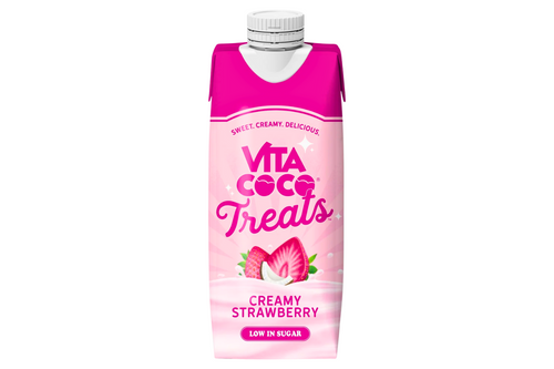An image of Vita Coco Treats - Creamy Strawberry Flavoured Coconut Drink - Low In Sugar - Vegan - 330ml from Best Before Its Gone, we stock products near or past their best Before Date.