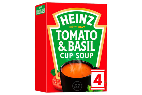An image of Heinx - Cream Tomato &amp; Basil Cup Soup - 4 x 22g  from Best Before Its Gone, we stock products near or past their best Before Date.