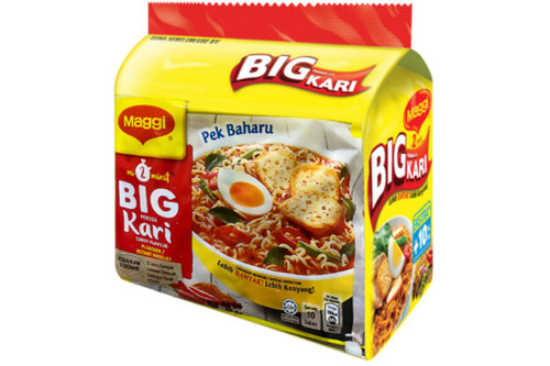 An image of Maggi - 2-min Big Curry Instant Noodles (5 x 106g) - 530g from Best Before Its Gone, we stock products near or past their best Before Date.