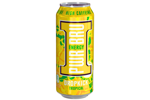 An image of Pwr-Bru Energy - Dropkick - Tropical Flavour Energy Drink - 500ml from Best Before Its Gone, we stock products near or past their best Before Date.