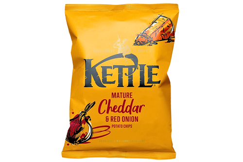 An image of Kettle - Mature Cheddar &amp; Red Onion Potato Chips - 25g  from Best Before Its Gone, we stock products near or past their best Before Date.