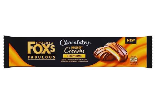 An image of Fox's - Fabulous - Chocolatey Indulgent Creams - Honeycomb Flavour - 130g from Best Before Its Gone, we stock products near or past their best Before Date.