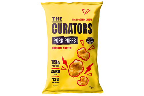 An image of The Curators - High Protein Crisps - Pork Puffs - Original Salted - 75g from Best Before Its Gone, we stock products near or past their best Before Date.