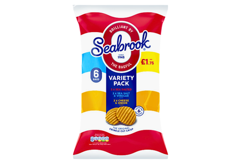 An image of Seabrook - The Original Crinkle Cut Crisp - Variety Pack - 6 Bags from Best Before Its Gone, we stock products near or past their best Before Date.