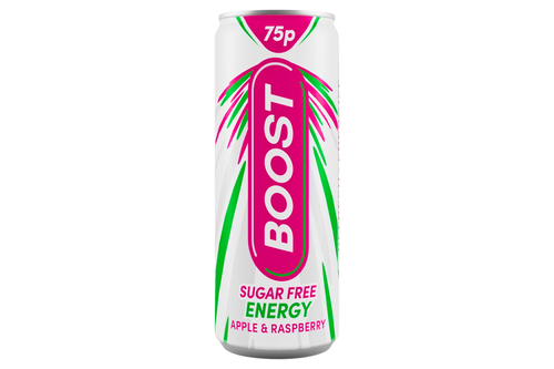 An image of Boost - Sugar Free Energy Drink - Apple &amp; Raspberry Flavour - 250ml from Best Before Its Gone, we stock products near or past their best Before Date.