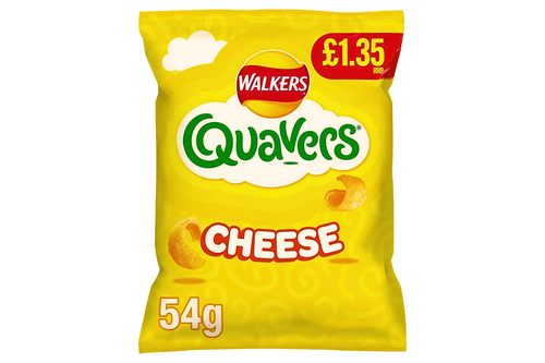 An image of Walkers - Quavers - Cheese Flavour Potato Snacks - 54g. from Best Before Its Gone, we stock products near or past their best Before Date.
