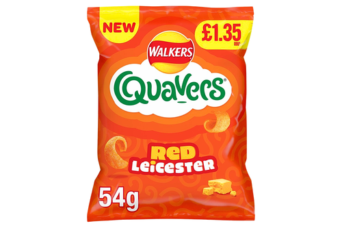 An image of Walkers - Quavers - Red Leicester Cheese Flavour Potato Snacks - 54g from Best Before Its Gone, we stock products near or past their best Before Date.