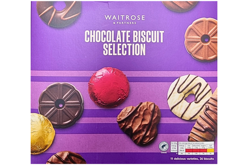 An image of Waitrose - Chocolate Biscuit Selection - 400g (26 Biscuits) from Best Before Its Gone, we stock products near or past their best Before Date.