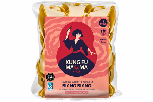 An image of Kung Fu Mama - Biang Biang - Taiwanese Sun-Dried Noodle Kits - Hot - 283.5g from Best Before Its Gone, we stock products near or past their best Before Date.