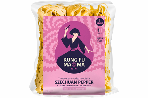 An image of Kung Fu Mama - Szechuan Pepper - Taiwanese Sun-Dried Noodle Kit - Mild - 352.5g from Best Before Its Gone, we stock products near or past their best Before Date.