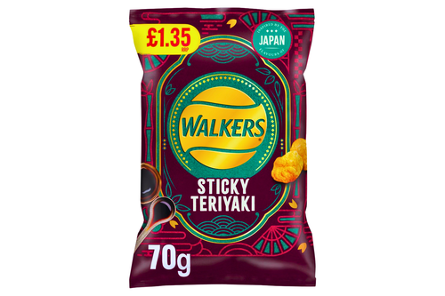 An image of Walkers - Sticky Teriyaki Flavour Potato Crisps - 70g from Best Before Its Gone, we stock products near or past their best Before Date.