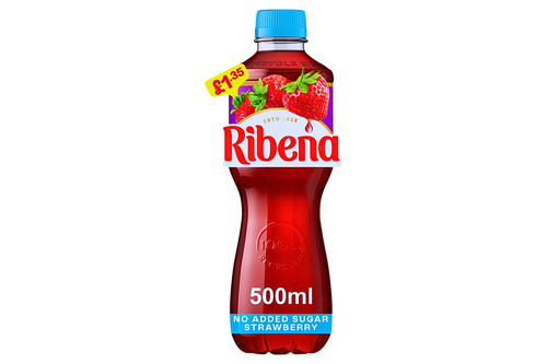 An image of Ribena - Strawberry Juice Drink - No Added Sugar - 500ml from Best Before Its Gone, we stock products near or past their best Before Date.