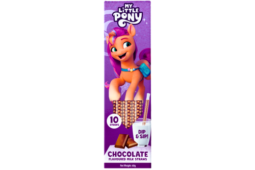 An image of My Litle Pony - Chocolate Flavoured Milk Straws - 10 x 6g (60g) from Best Before Its Gone, we stock products near or past their best Before Date.