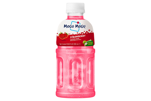 An image of Mogu Mogu - Strawberry Flavoured Drink with Nata de Coco - 320ml from Best Before Its Gone, we stock products near or past their best Before Date.