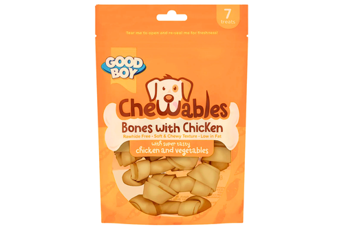 An image of Good Boy - Chewables Bones with Chicken & Vegetables - 7 Treats from Best Before Its Gone, we stock products near or past their best Before Date.