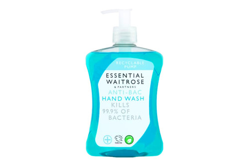 An image of Essential Waitrose-Anti-Bac Hand Wash-500ml from Best Before Its Gone, we stock products near or past their best Before Date.