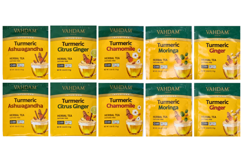 An image of Vahdam Indian - Bag of 10 Mixed Herbal Tea Sachets (Flavours May Vay) from Best Before Its Gone, we stock products near or past their best Before Date.