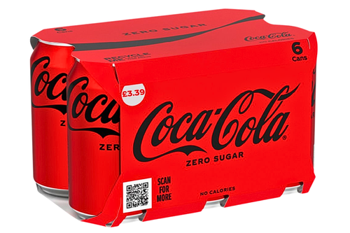An image of Coca Cola - Zero Sugar - No Calories - 6 x 330ml.  from Best Before Its Gone, we stock products near or past their best Before Date.