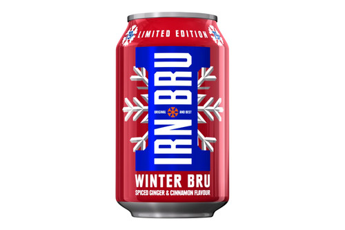 An image of Irn-Bru - Limited Edition Winter Bru - Spiced Ginger & Cinnamon Flavour - 330ml from Best Before Its Gone, we stock products near or past their best Before Date.