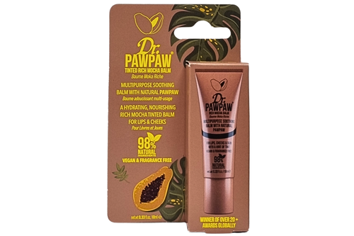 An image of Dr. PawPaw - Multipurpose Tinted Rich Mocha Balm for Lips & Cheeks - Vegan - 10ml from Best Before Its Gone, we stock products near or past their best Before Date.