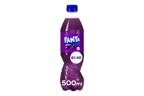 An image of Fanta - Sparkling Grape Drink - 500ml  from Best Before Its Gone, we stock products near or past their best Before Date.