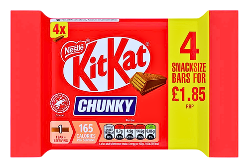An image of Nestle - KitKat - Chunky - 4 x 32g (128g) from Best Before Its Gone, we stock products near or past their best Before Date.