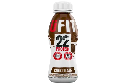 An image of UFIT - 22g Protein Drink - Chocolate Flavour High Protein Milkshake - 330ml from Best Before Its Gone, we stock products near or past their best Before Date.