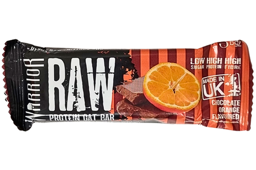 An image of Warrior - Raw - Chocolate Orange Flavoured Protein Oat Bar - 75g from Best Before Its Gone, we stock products near or past their best Before Date.