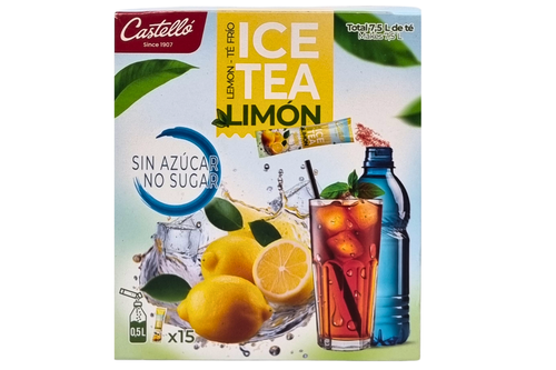 An image of Castello - Ice Tea - Lemon Flavour - No Sugar - 15 Sticks x 3g (45g) from Best Before Its Gone, we stock products near or past their best Before Date.