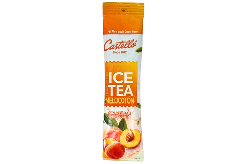 An image of Castello - Ice Tea - Peach Flavour - No Sugar - 1 Single Sticks (3g) from Best Before Its Gone, we stock products near or past their best Before Date.