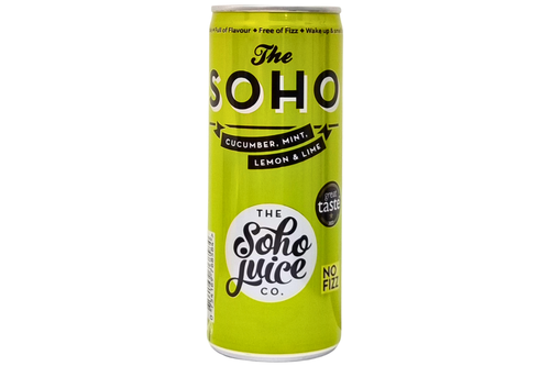 An image of The Soho Juice Co - Cucumber, Mint, Lemon & Lime Flavoured Drink - 250ml from Best Before Its Gone, we stock products near or past their best Before Date.