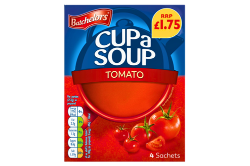 An image of Batchelors - Cup a Soup - Tomato Instant Soup - 4 Sachets (93g) from Best Before Its Gone, we stock products near or past their best Before Date.