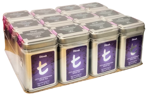 An image of Case of Dilmah - Ceylon Cinnamon Spice Tea Gourmet Leaf Tea - 12 Mini Caddy x 20g  from Best Before Its Gone, we stock products near or past their best Before Date.
