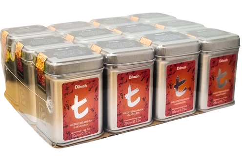 An image of Case of Dilmah - Mediterranean Mandarin Gourmet Leaf Tea - 12 Mini Caddy x 20g  from Best Before Its Gone, we stock products near or past their best Before Date.