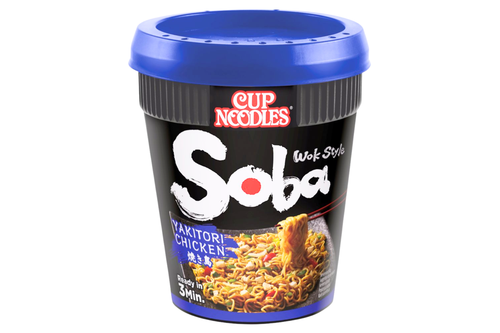 An image of Nissin - Soba - Cup Noodles - Yakitori Chicken Instant Wok Style Noodles - 90g from Best Before Its Gone, we stock products near or past their best Before Date.
