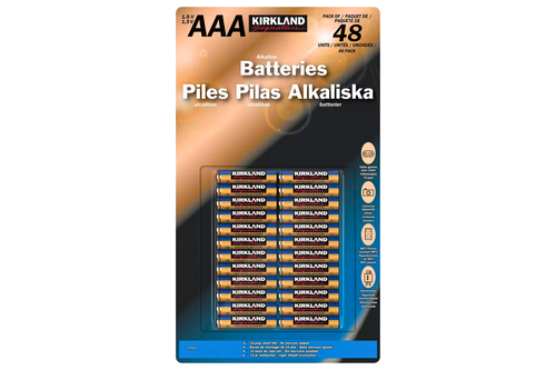 An image of Kirkland - AAA 1.5V Alkaline Batteries - Pack of 48 (Damaged Packaging) from Best Before Its Gone, we stock products near or past their best Before Date.