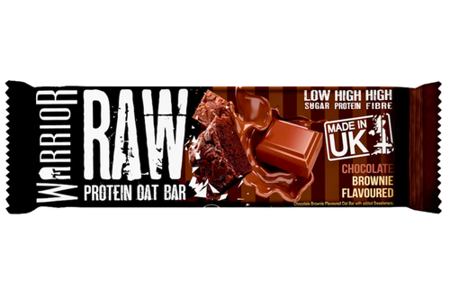 An image of Warrior - Raw - Chocolate Brownie Flavoured Protein Oat Bar - 75g from Best Before Its Gone, we stock products near or past their best Before Date.