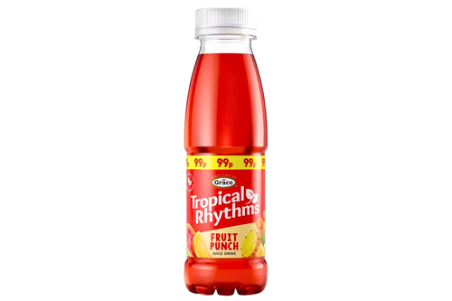 An image of Grace - Tropical Rhythms - Fruit Punch Juice Drink - 330ml from Best Before Its Gone, we stock products near or past their best Before Date.